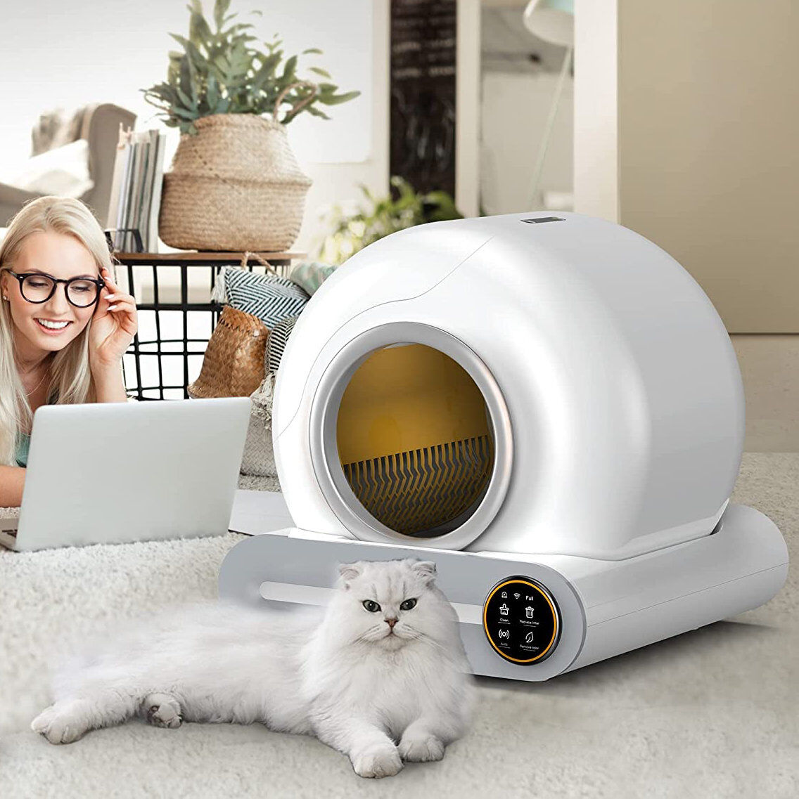 EZIclean - Maison de Toilette Connect&eacute;e Liti&egrave;re Robot Cabot K8i Image num&eacute;ro 2