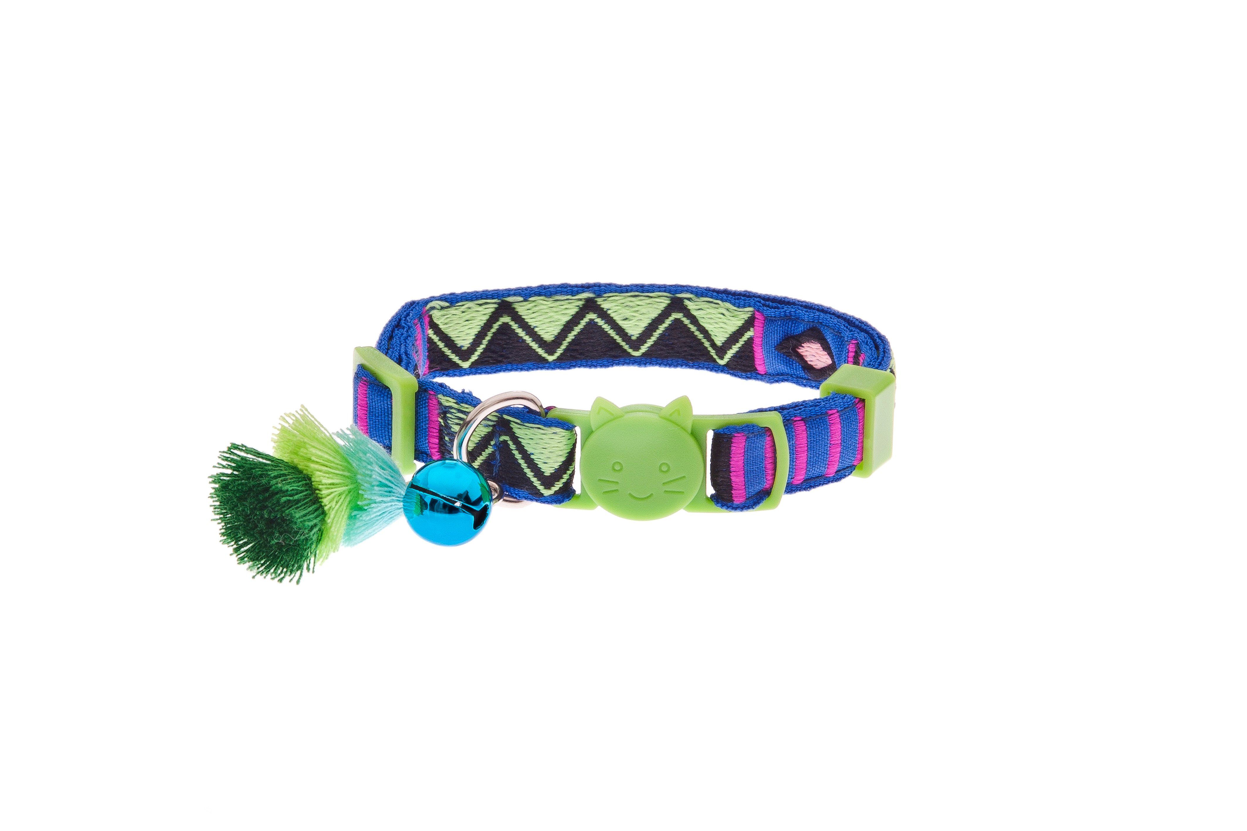 Ferribiella - Collier Anti-Etranglement Bohemian pour Chats - Vert Image num&eacute;ro 1