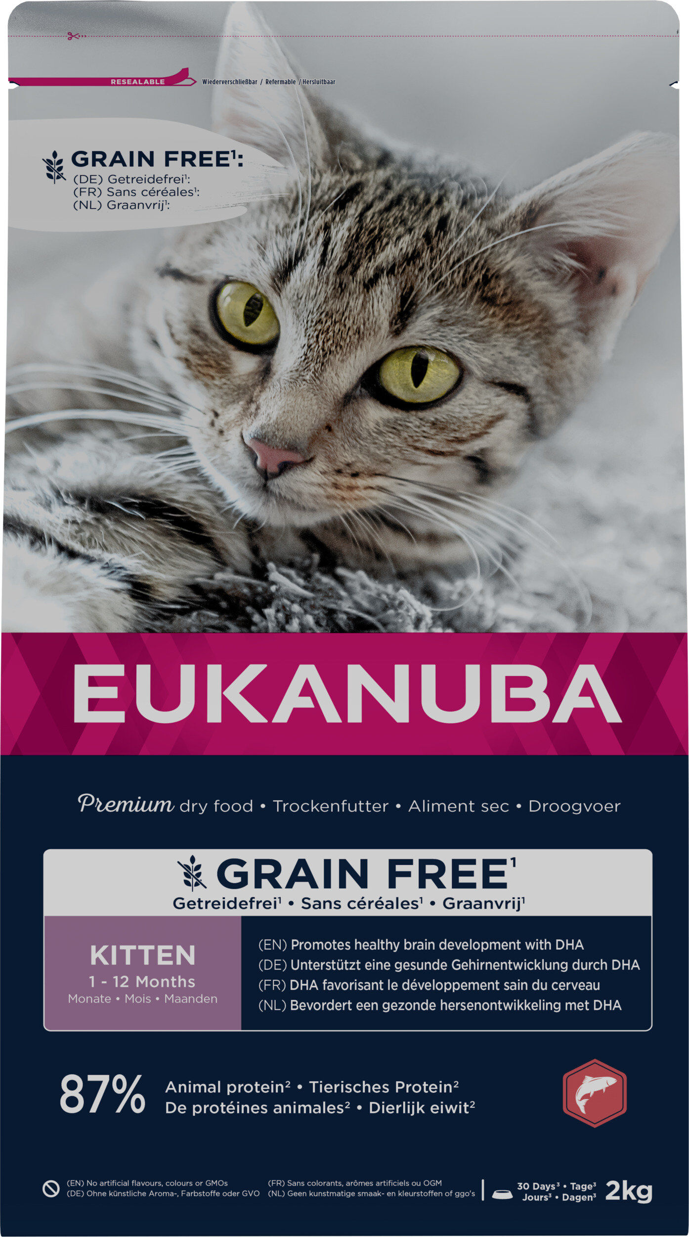 Eukanuba - Croquettes Kitten Sans C&eacute;r&eacute;ales au Saumon pour Chatons - 2kg Image num&eacute;ro 1