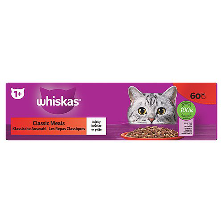 Whiskas - Multipack Classic Meals Viandes en Gelée pour Chats - 60x85g image number null