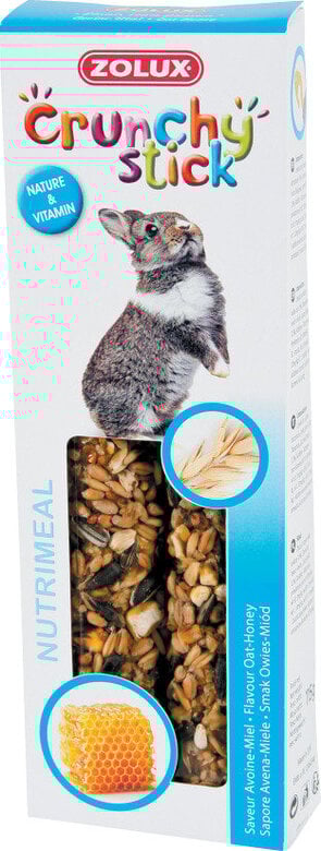 Zolux - Friandises Crunchy Stick Avoine et Miel pour Lapin - 115g Image numéro 1 Zolux - Friandises Crunchy Stick Avoine et Miel pour Lapin - 115g Image numéro 1