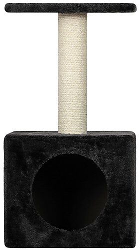 Animalis - Arbre a Chat Niche+Plateau 30x30x56.5cm - Noir Image num&eacute;ro 1