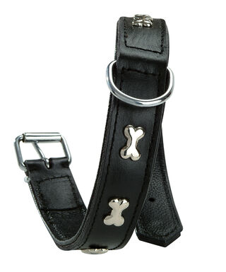 Bobby - Collier Extra Souple Noir/Blanc pour Chiens - 50cm