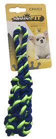 Croci - Jouet Corde Braid Mini Vert /Bleu pour Chiens - 19cm