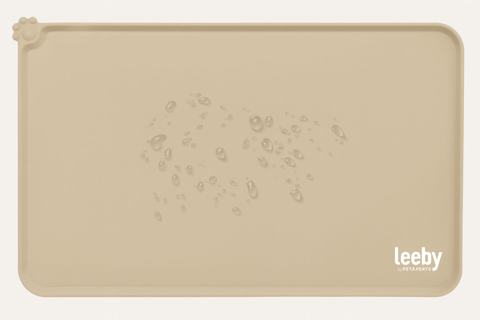 Leeby - Tapis pour gamelles en silicone Taupe pour Chiens - 47,5&times;30,5cm Image num&eacute;ro 3