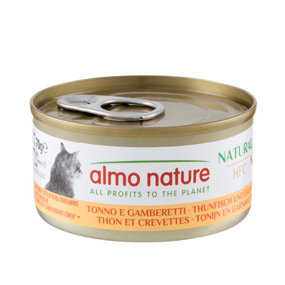 Almo Nature - P&acirc;t&eacute;e en Bo&icirc;te HFC Natural Thon et Crevettes pour Chat - 70g Image num&eacute;ro 1