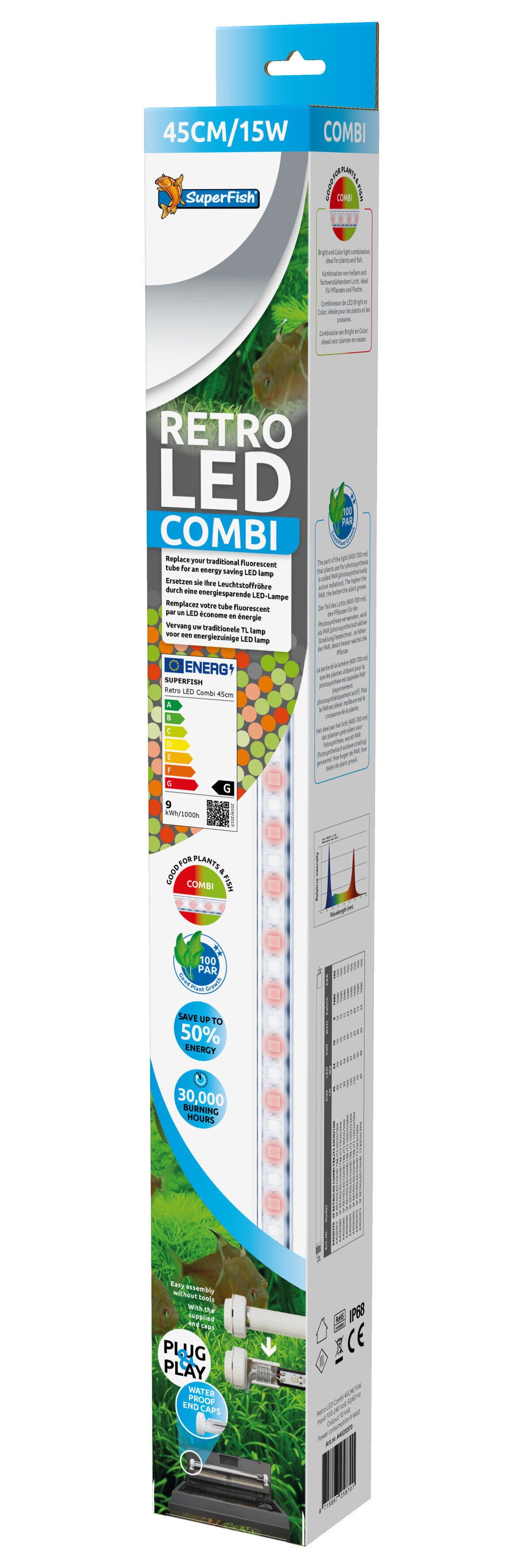Superfish - Eclairage Retro Led Combi T8 et T5 pour Aquarium - 45cm/15W Image num&eacute;ro 1