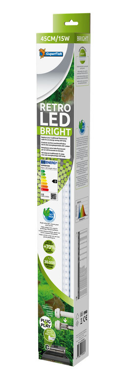 Superfish - Eclairage RETRO LED BRIGHT T8 et T5 pour Aquarium - 45cm/15W Image numéro 1 Superfish - Eclairage RETRO LED BRIGHT T8 et T5 pour Aquarium - 45cm/15W Image numéro 1