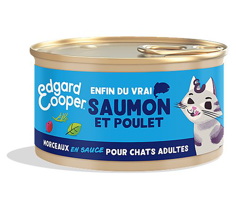 Edgard & Cooper - Pâtée Morceaux en Sauce au Saumon et Poulet pour Chat - 85g image number null