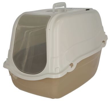 Kerbl - Maison de toilette pour chat Minka taupe/blanc - 57X39X41cm
