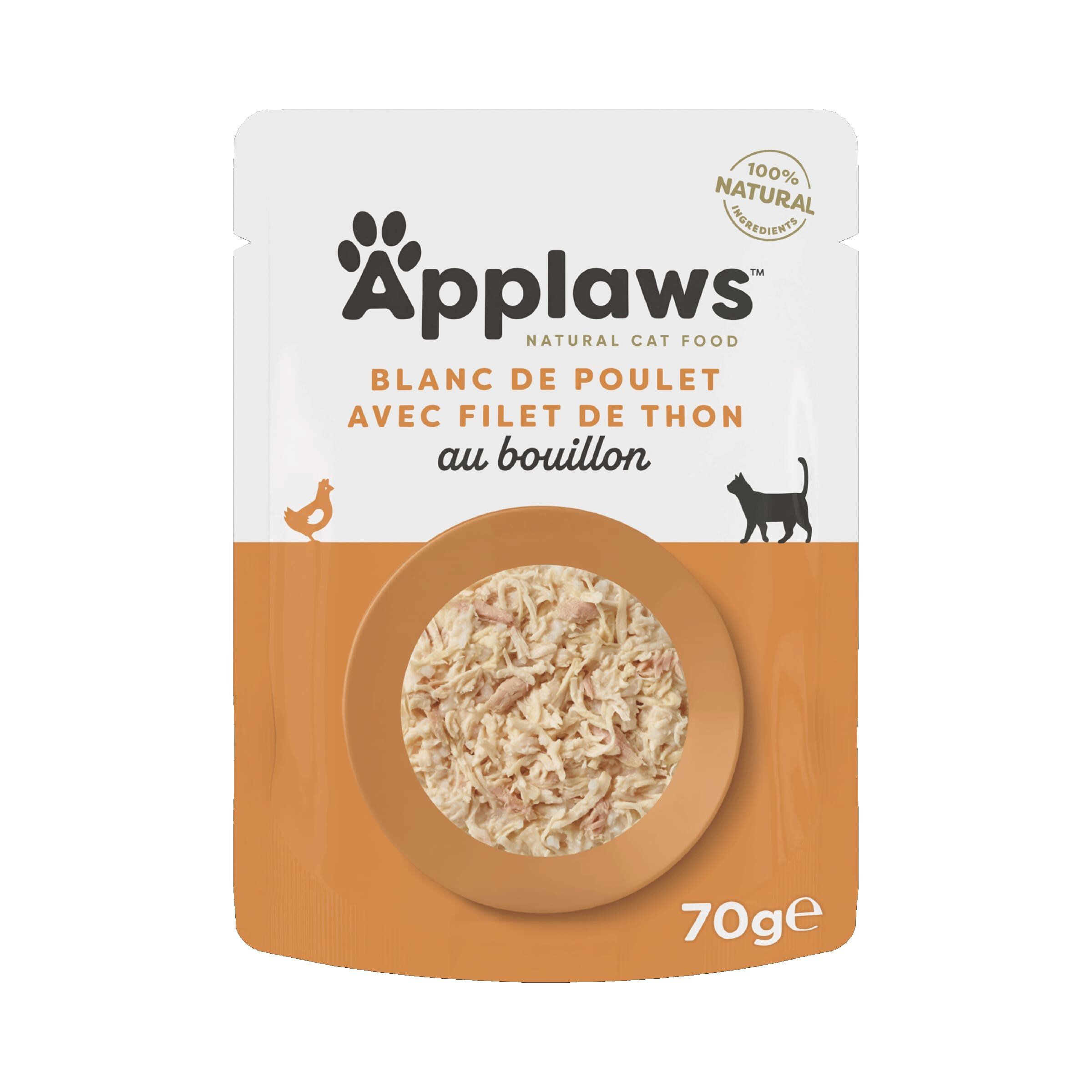 Applaws - Sachet Blanc de Poulet avec Filet de Thon en Bouillon pour Chats - 70g Image num&eacute;ro 1