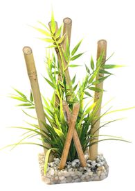 Tyrol - Décoration Bambou Large Plantes pour Aquarium - 25cm