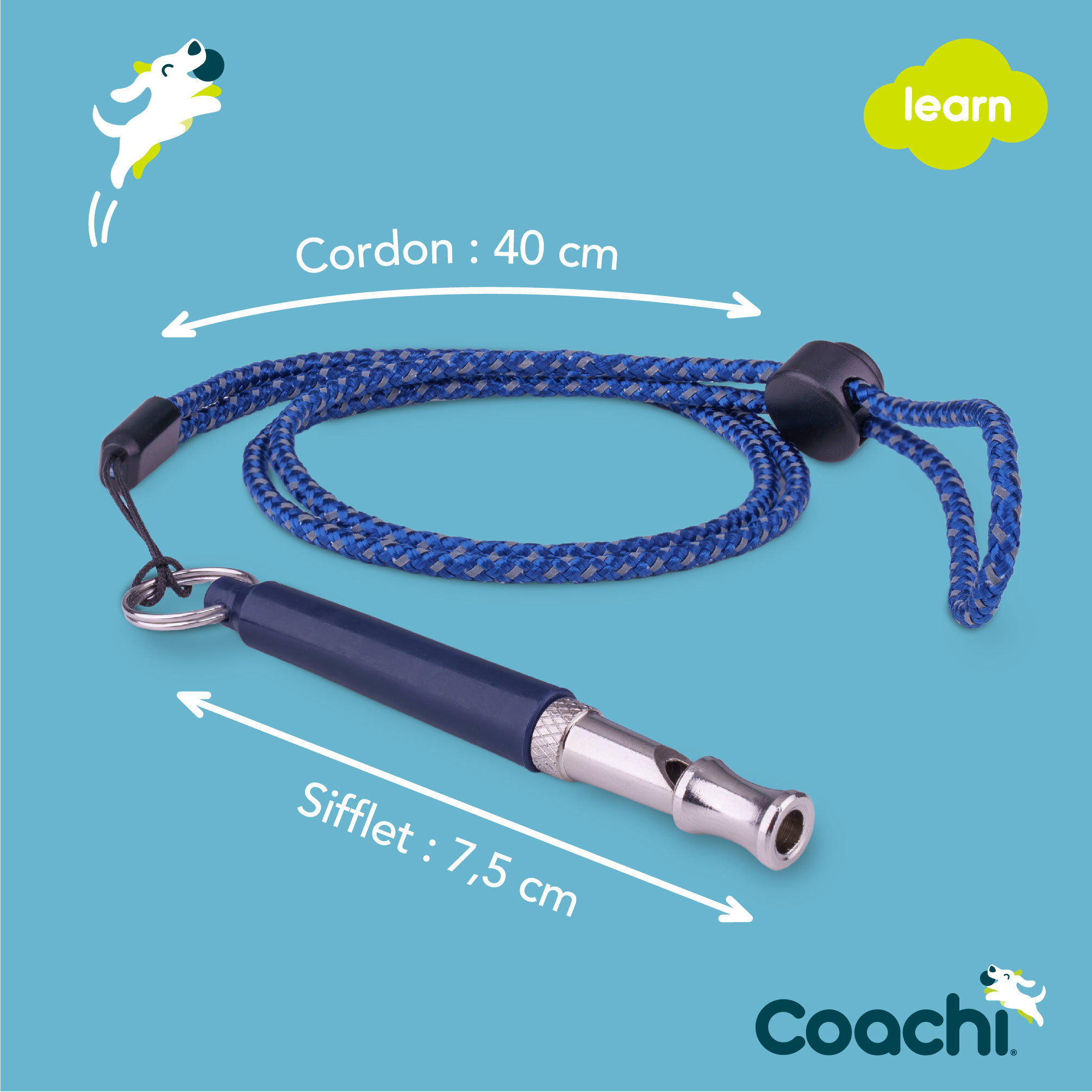 Coachi - Sifflet Professionnel Dressage pour Chiens - Bleu Image num&eacute;ro 4