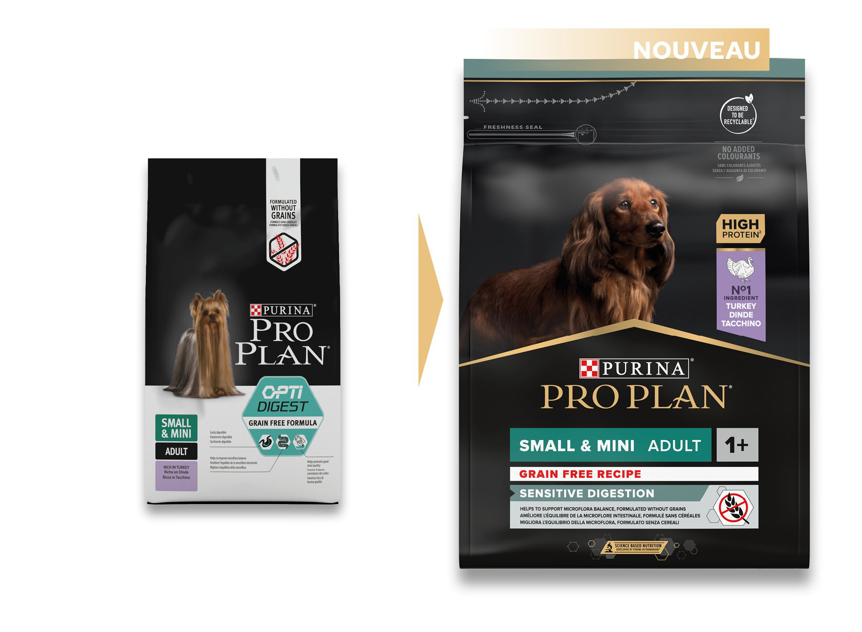 Pro Plan - Croquettes OPTIDIGEST Small & Mini Adult Sans C&eacute;r&eacute;ales Dinde pour Chien - 2,5Kg Image num&eacute;ro 3