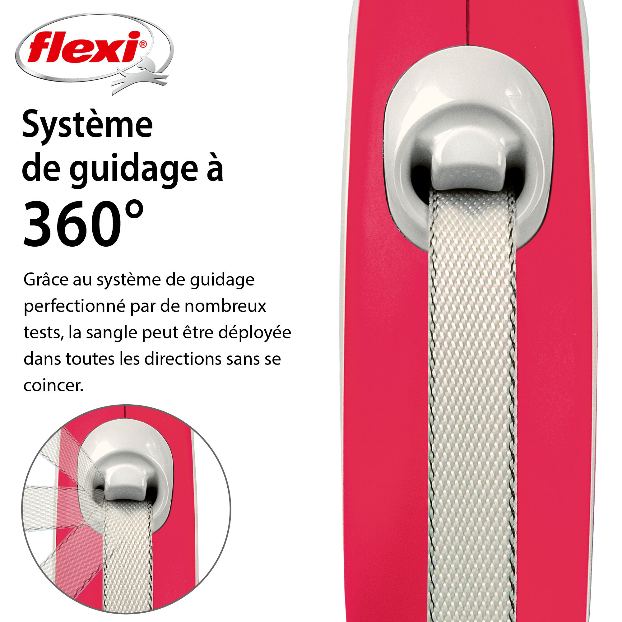 Flexi - Laisse New Confort Avec Sangle De 5m pour Chien Rouge - S 5m Image num&eacute;ro 5