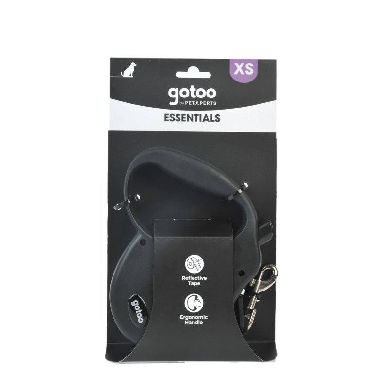 Gotoo - Laisse Enrouleur Noire pour Chien - XS Image num&eacute;ro 2