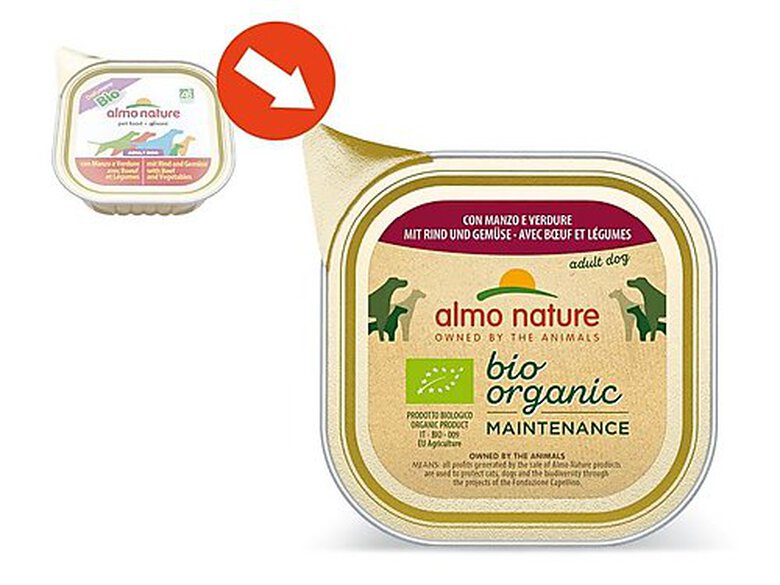 Almo Nature - Pâtée en Barquette Daily Menu Bio au Boeuf et Légumes pour Chien - 100g image number null