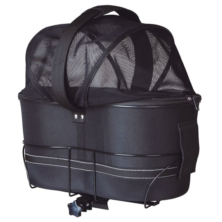 Panier Vélo Arrière En Métal - 20L, Support 30 Kg - Avec Couvercle étanche Et Filet - Pour Chien, Courses, école