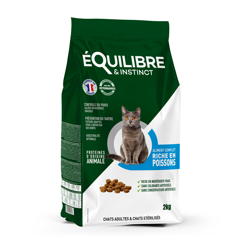 Équilibre & Instinct - Croquettes pour Chats Stérilisés Riche en Poissons - 2Kg Image numéro 1 Équilibre & Instinct - Croquettes pour Chats Stérilisés Riche en Poissons - 2Kg Image numéro 1