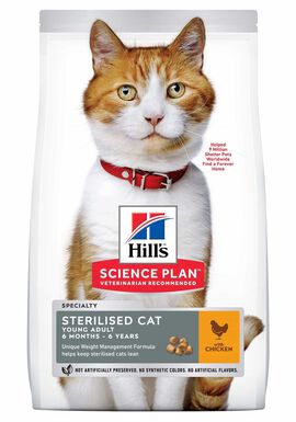 Hill's - Feline Sterilised Cat Young Adult Poulet pour Chat - 3Kg
