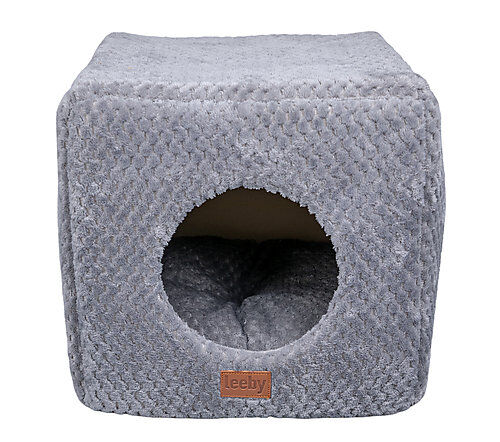 Leeby - Couffin Cube Gris pour Chats - S Image num&eacute;ro 3