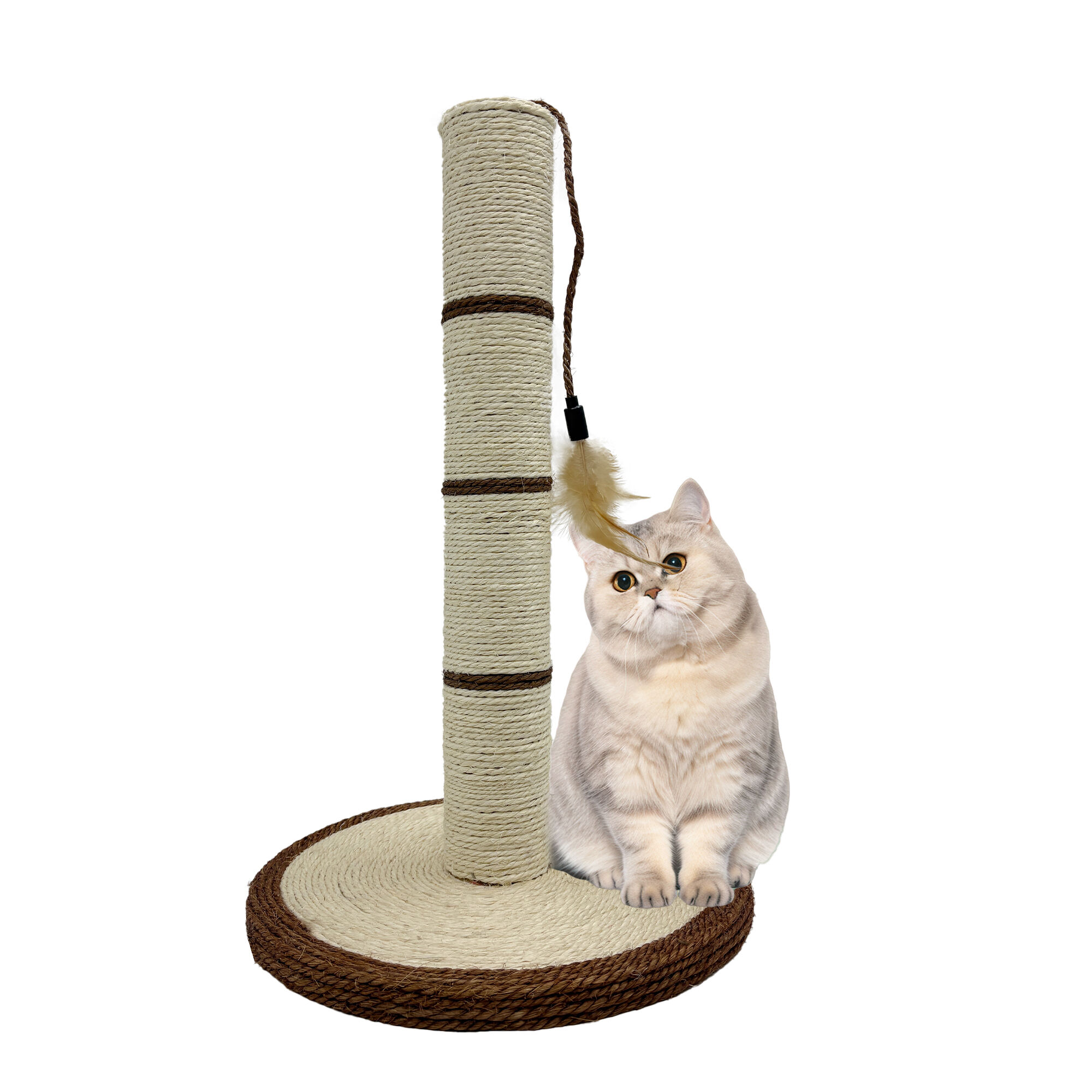 Leeby - Poteau &agrave; Griffoir pour Chats - Marron Image num&eacute;ro 1