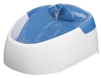 Fontaine Duo Stream en Plastique - Blanc/Bleu - 1 L/20 x 12 x 23 cm