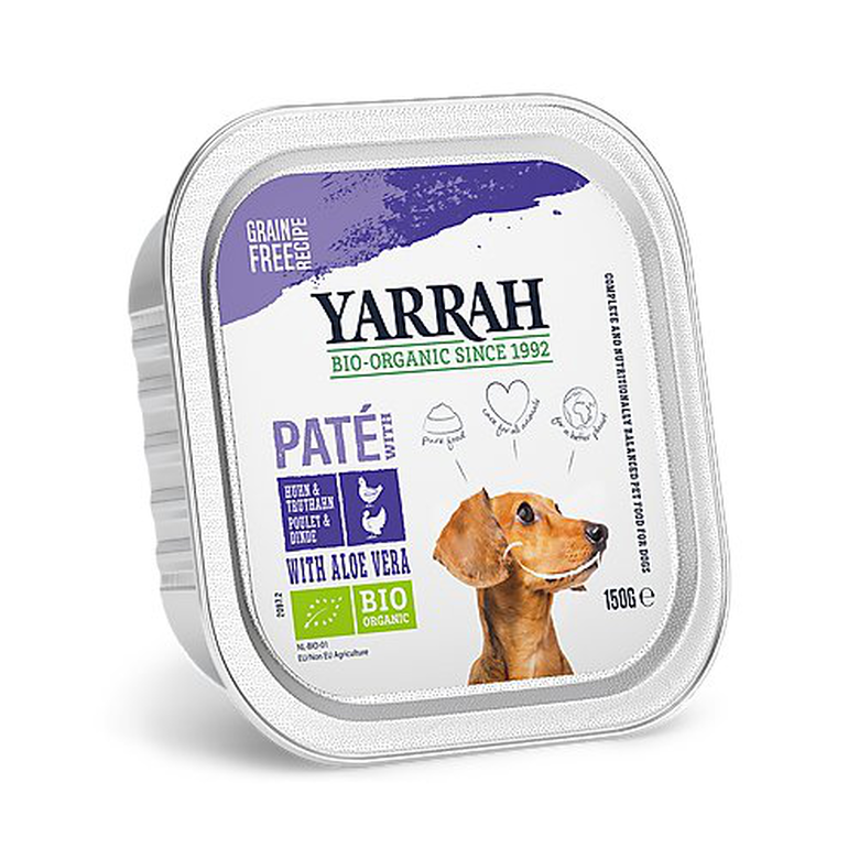 Yarrah - Pâtée Bio Sans Céréales Poulet et Dinde pour Chiens - 150g image number null
