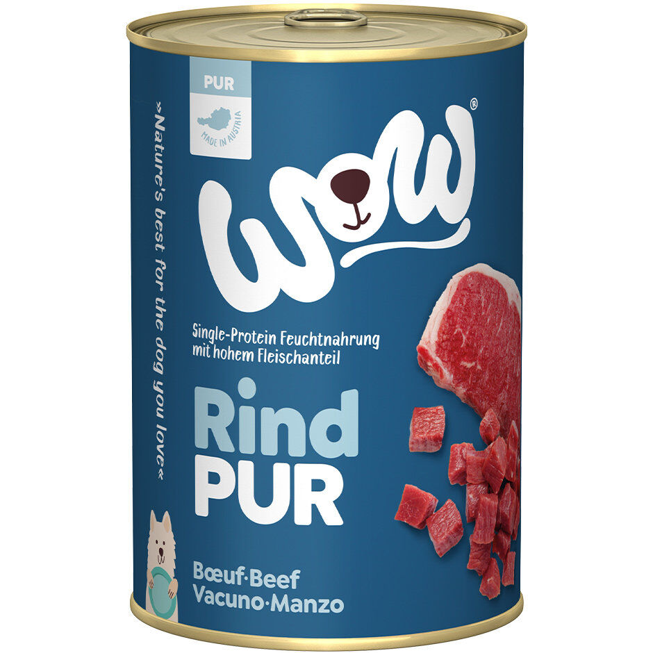 WOW - Repas Complet Naturel PUR Boeuf pour Chiens - 400g Image num&eacute;ro 1