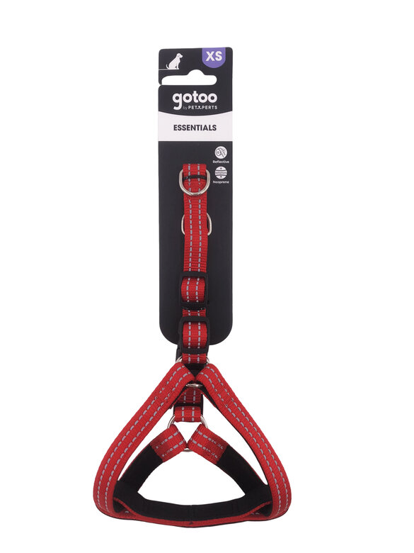 Gotoo - Harnais Essentials en Nylon Premium Rouge pour Chien - XS Image numéro 10 Gotoo - Harnais Essentials en Nylon Premium Rouge pour Chien - XS Image numéro 10