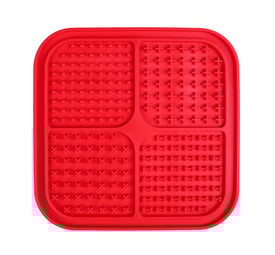 Wouapy - Tapis à Lécher Carré Rouge - 20x20cm