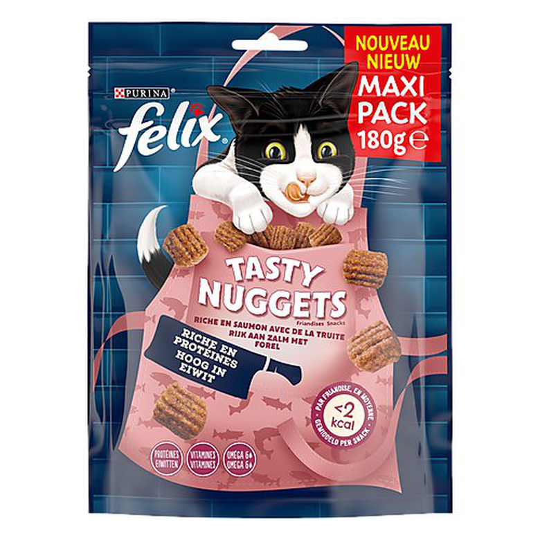 FELIX - Friandises Tasty Nuggets Saumon Truite pour Chats - 180g Image numéro 1 FELIX - Friandises Tasty Nuggets Saumon Truite pour Chats - 180g Image numéro 1