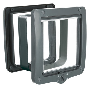 Trixie - Chatière XXL, 4 positions avec tunnel, 24 × 28 cm, blanc
