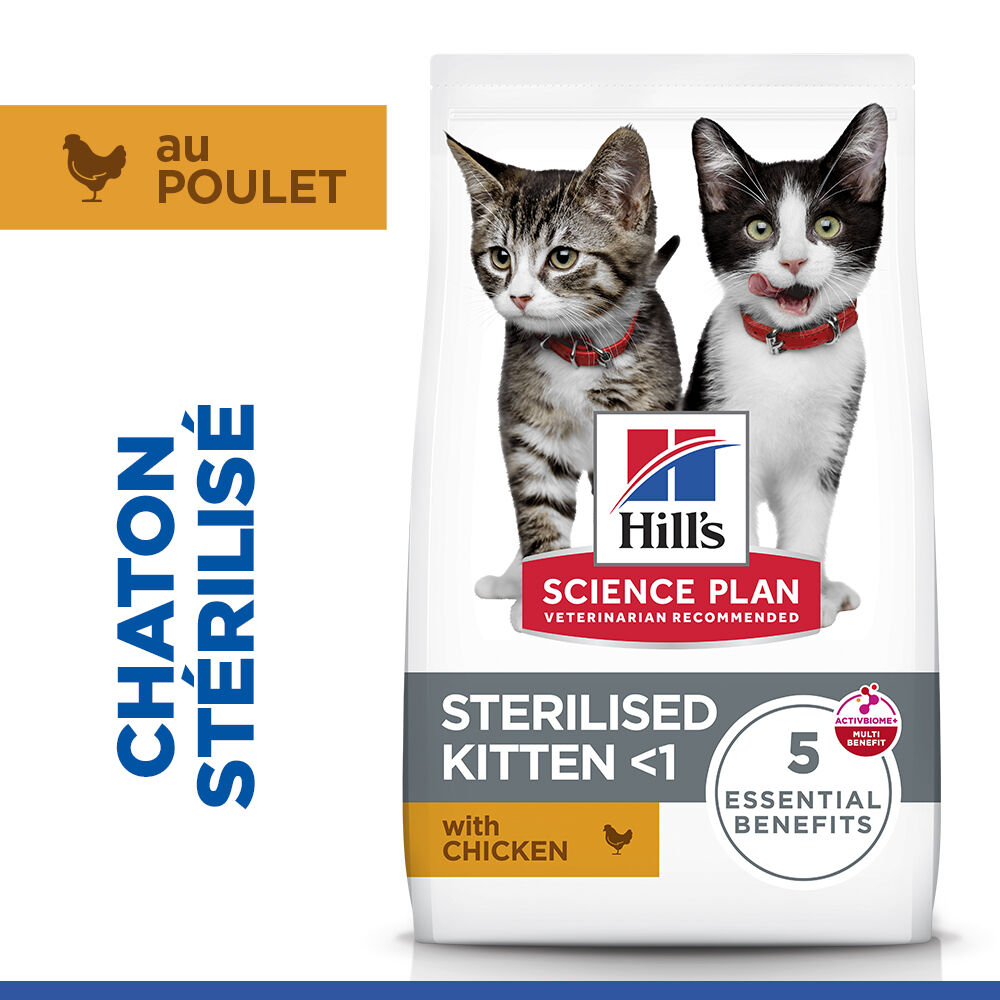 Hill's Science Plan - Kitten Sterilised Cat Croquettes Pour Chaton St&eacute;rilis&eacute; Au Poulet  - 300g Image num&eacute;ro 2