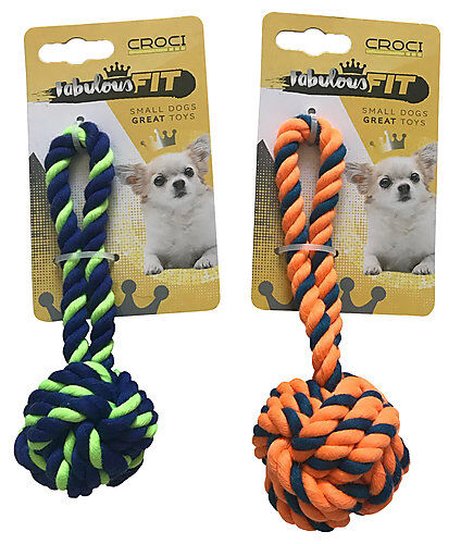 Croci - Jouet Corde Mini Ballon Vert/Bleu pour Chiens - 19cm Image num&eacute;ro 1