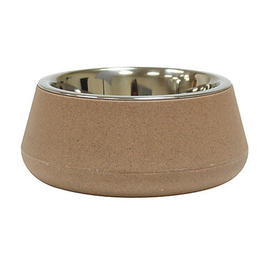 Croci - Bol en Bamboo et Acier TIERRA Beige pour Chien