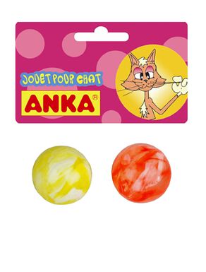 Anka - Jouet pour Chat Lot de 2 Balles Extra Rebond - 3cm