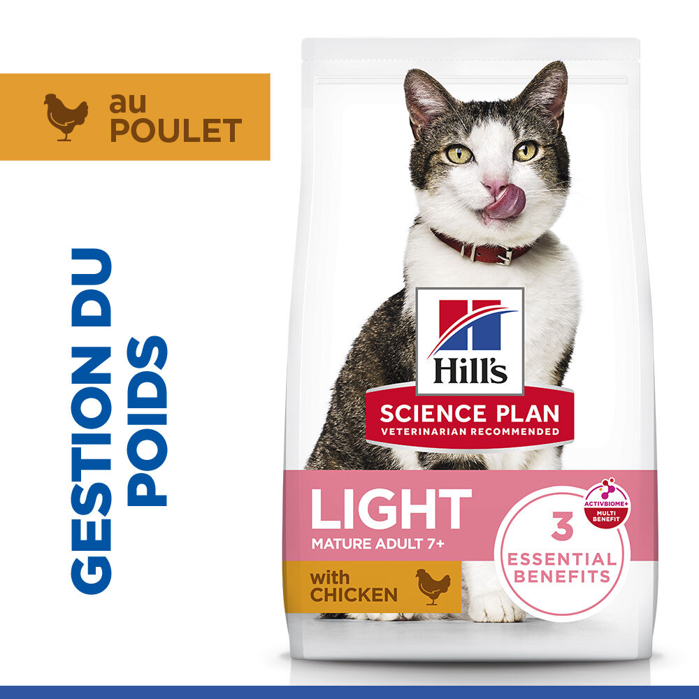 Hill's Science Plan - Mature Adult Light Croquettes Pour Chat Ag&eacute; Au Poulet -  7kg Image num&eacute;ro 4