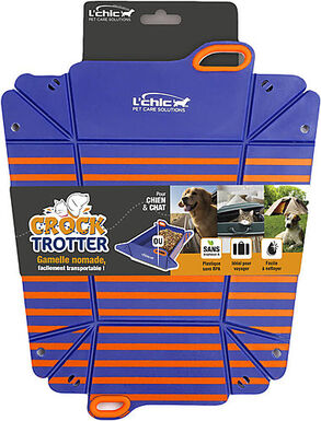 L'Chic - Gamelle Nomade Crock-Trotter pour Chien et Chat - Bleu/Orange