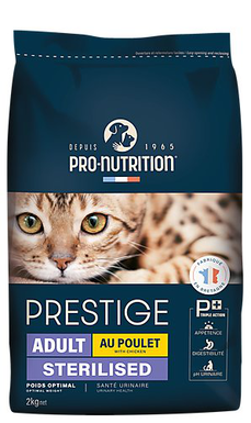 Pro-nutrition - Croquettes Prestige Adult Sterilised au Poulet pour Chats - 2Kg