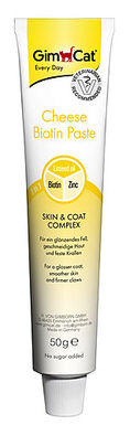 GimCat - Pâte Skin & Coat à la Biotine et Fromage pour Chat - 50g