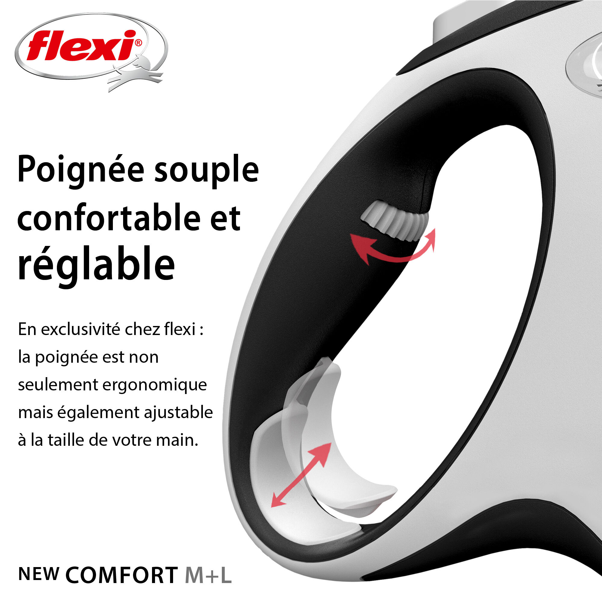 Flexi - Laisse &agrave; Enrouleur Comfort Sangle L pour Chiens - 5m / Noir Image num&eacute;ro 4