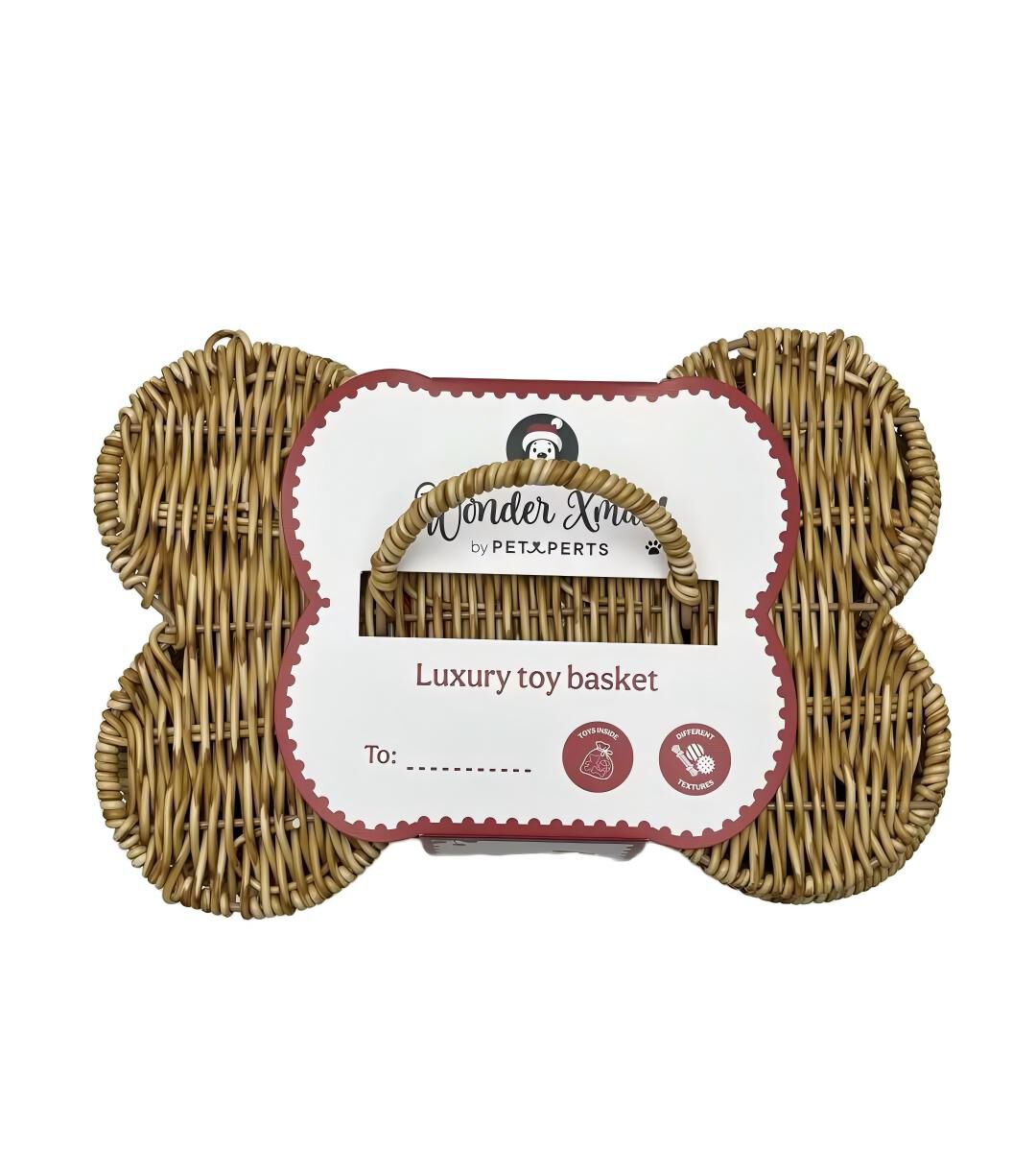 Wonder Christmas - Panier de Rangement en Osier en Forme D'os pour Chiens - 26,5cm Image num&eacute;ro 2