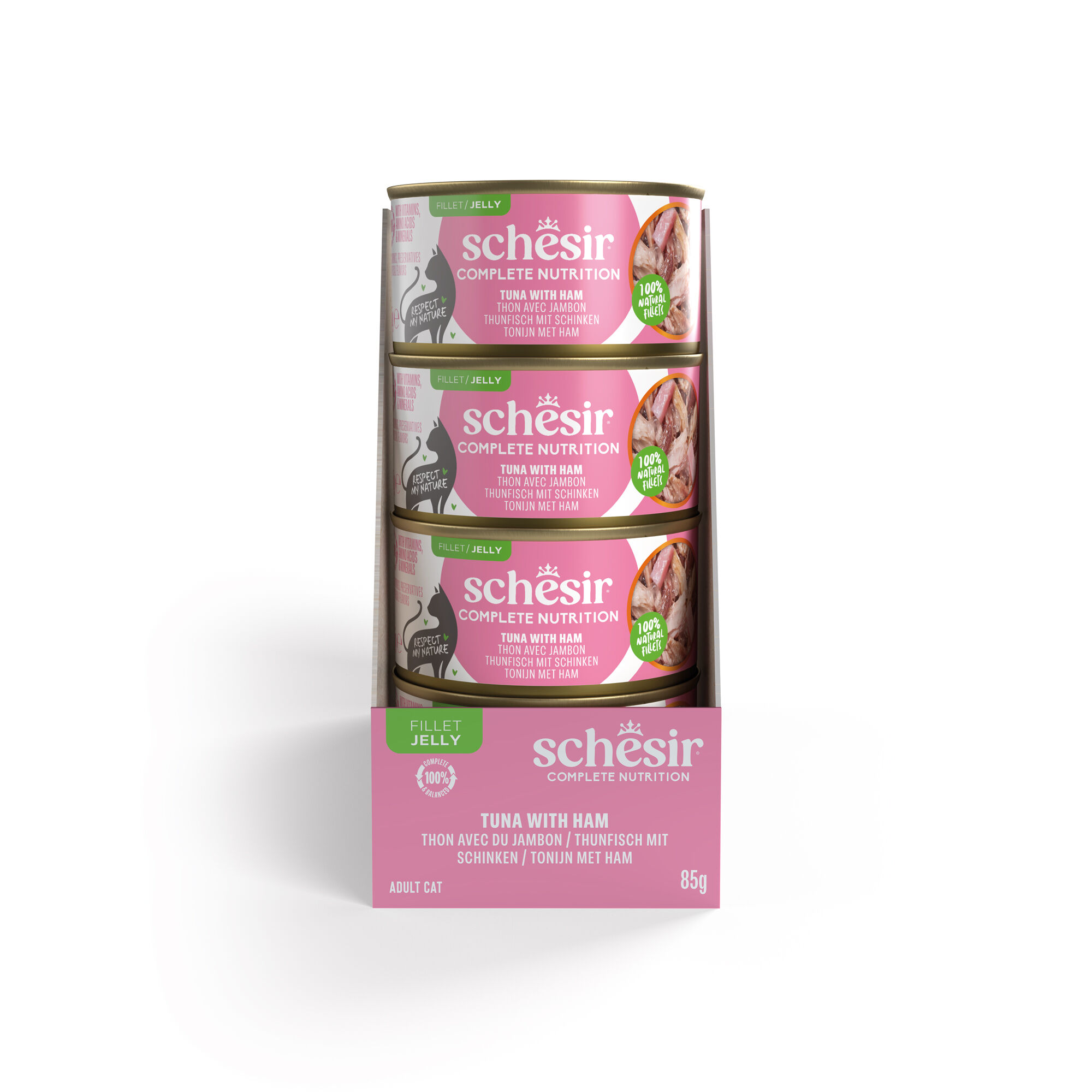 Schesir - P&acirc;t&eacute;e en Gel&eacute;e Thon et Jambon Pour Chats - 85g Image num&eacute;ro 4