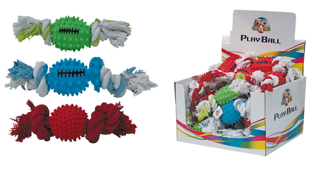 Croci - Jouet Balle avec Corde Vinyle pour Chiens - 25cm Image num&eacute;ro 1