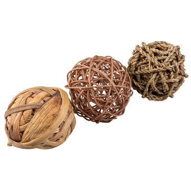 Duvoplus - Jeu Trio de balles Naturelles pour Rongeurs