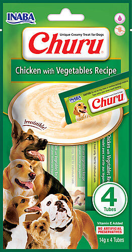 Inaba - Friandises Churu Recette au Poulet et L&eacute;gumes pour Chiens - 4x14g Image num&eacute;ro 1