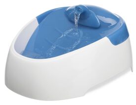 Fontaine Duo Stream en Plastique - Blanc/Bleu - 1 L/20 x 12 x 23 cm