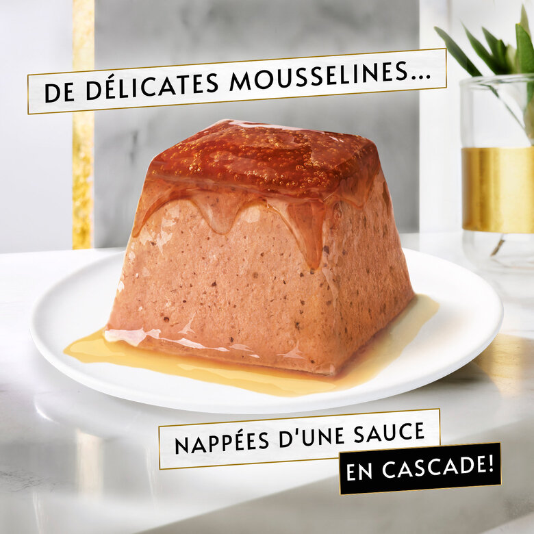 GOURMET - Repas REVELATIONS Mousseline Poulet nappée de sauce pour Chats - 4X57g Image numéro 3 GOURMET - Repas REVELATIONS Mousseline Poulet nappée de sauce pour Chats - 4X57g Image numéro 3