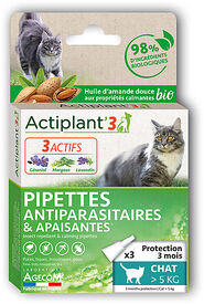 ActiPlant'3 - Pipettes Antiparasitaires et Apaisantes Bio pour Chat - x3